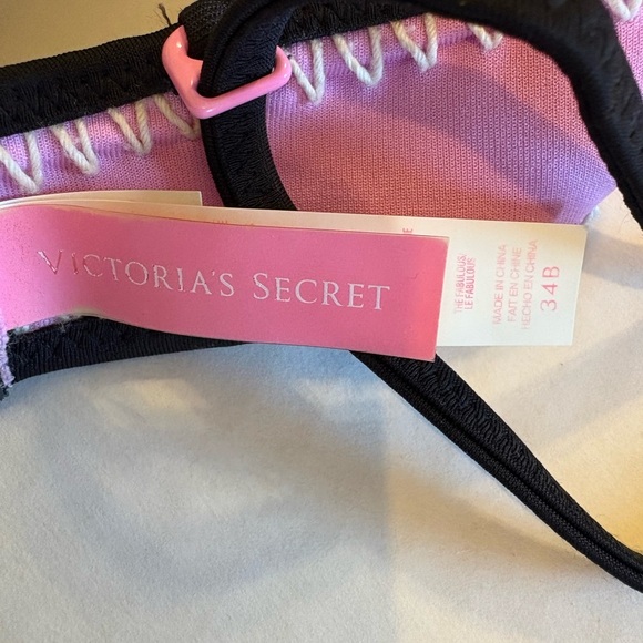 Victoria’s Secret pink & blue & crochet two piece swimsuit bikini size 34B M - Picture 7 of 10